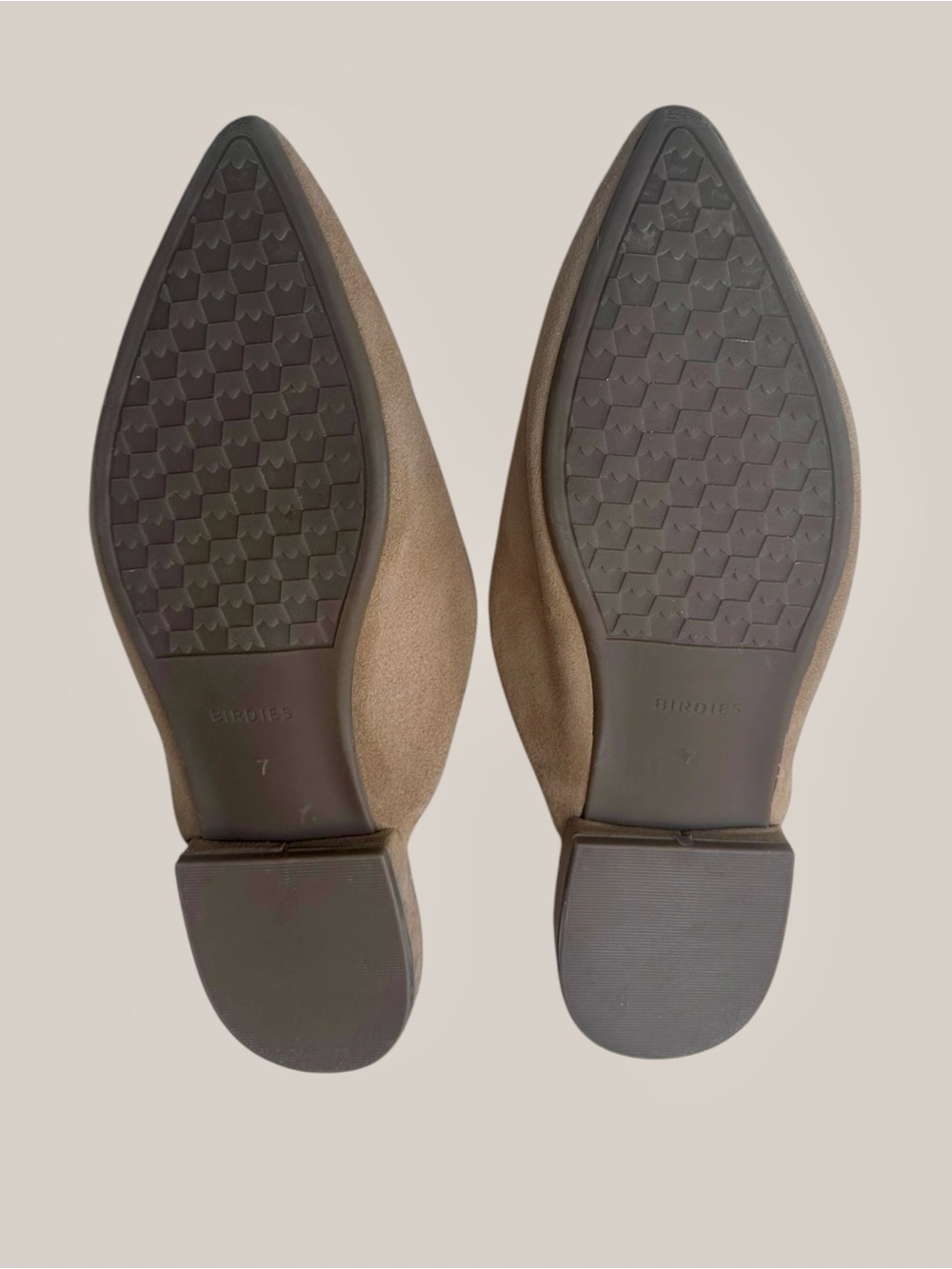 Birdies The Swan Pointed Toe Slip On Mules Golden Oak Suede Size: 7 Shoes Flats - Picture 15 of 17